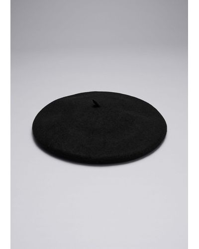 & Other Stories Classic Wool Beret - Black