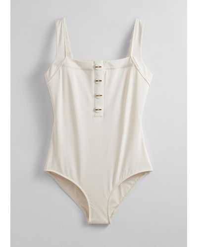 & Other Stories Button-detailed Swimsuit - White