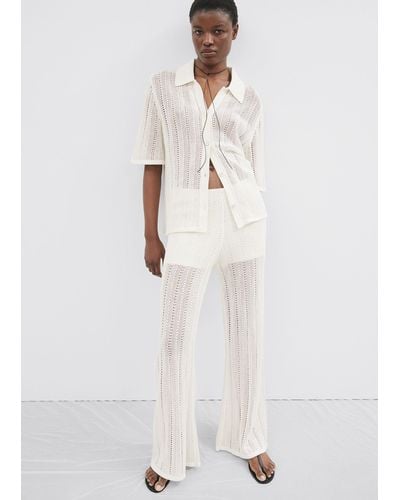 & Other Stories Knitted Trousers - White