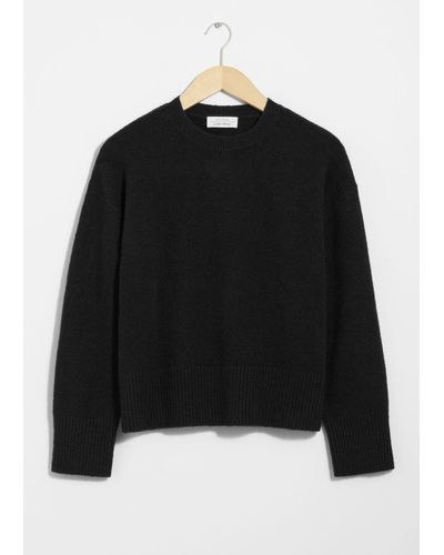 & Other Stories Relaxed Knit Sweater - Black