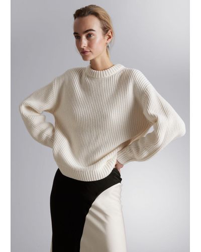 & Other Stories Ribbed Knit Sweater - Gray
