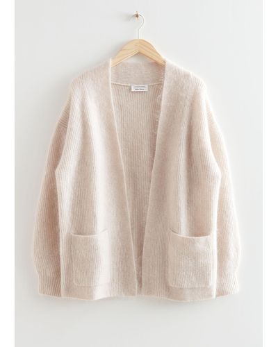 & Other Stories Oversized Buttonless Knit Cardigan - Natural