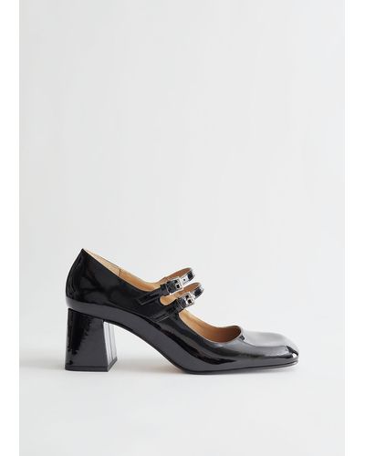 & Other Stories Patent Leather Mary Jane Court Shoes - White