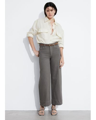 & Other Stories Straight Cropped Jeans - Grey