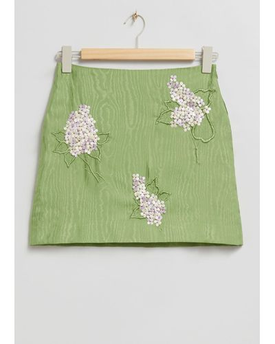 & Other Stories Textured A-line Mini Skirt - Green