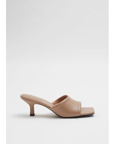 & Other Stories Soft Leather Mules - White