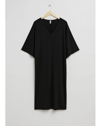 & Other Stories Loose-fit Kimono Sleeve Dress - Black