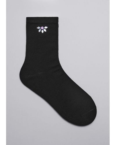 & Other Stories Rhinestone Socks - Black