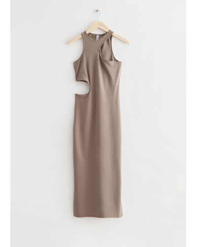 & Other Stories Cut-out Midi Dress - Natural