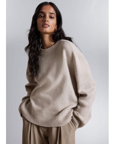 & Other Stories Boxy Cashmere-blend Sweater - Gray