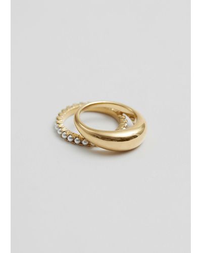 & Other Stories Dome Ring Set - Metallic