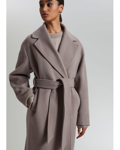 grey wool winter coat womens