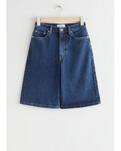 & Other Stories Wide Cut Shorts - Blau