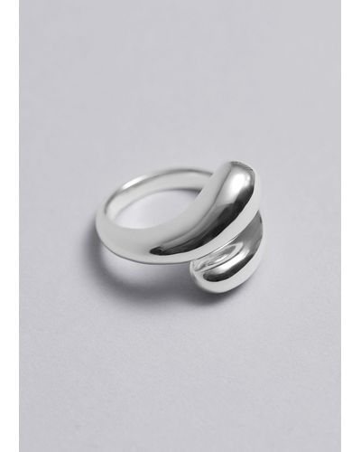 & Other Stories Chunky Open Ring - Grey