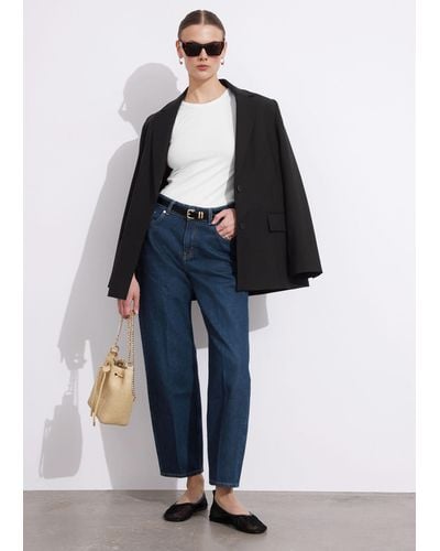 & Other Stories Cropped Barrel-leg Jeans - Blue