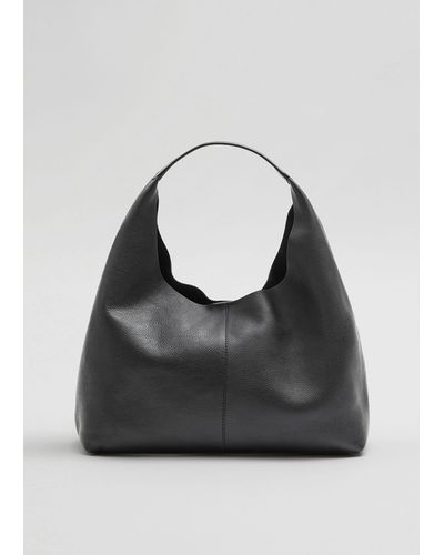 & Other Stories Soft Leather Tote Bag - Black