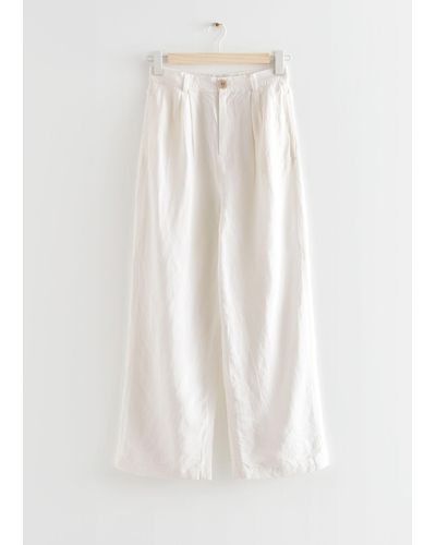 & Other Stories Wide Trousers - White