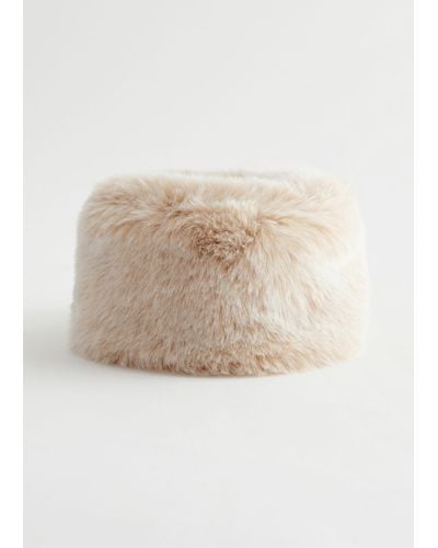 & Other Stories Faux Fur Winter Hat - Natural