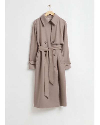 & Other Stories Belted Trench Coat - Natural