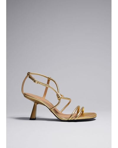 & Other Stories Knotted Heeled Sandals - Metallic