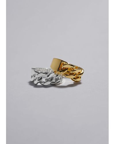 & Other Stories Chunky Chain Ring - Grey