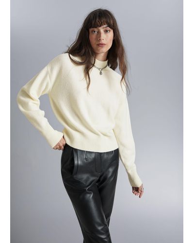 & Other Stories Mock-neck Sweater - White