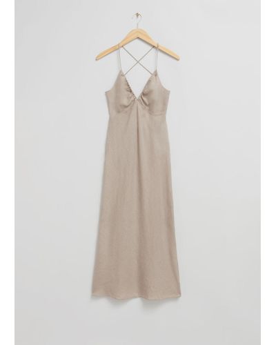 & Other Stories Strappy Midi Dress - Gray