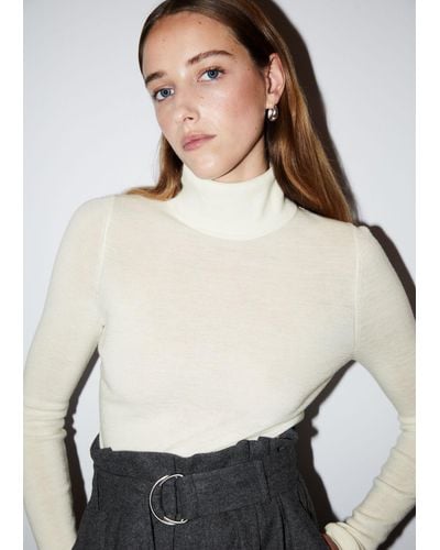 & Other Stories Merino Turtleneck Sweater - Natural