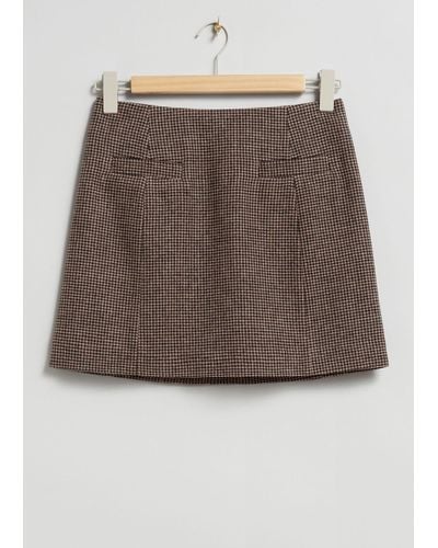 & Other Stories A-line Mini Skirt - Grey