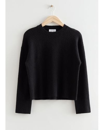 & Other Stories Relaxed Knit Jumper - Black
