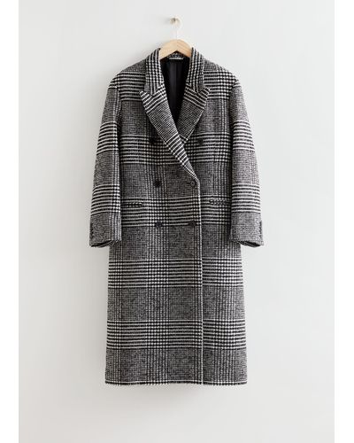 & Other Stories Double Breasted Coat - Grey