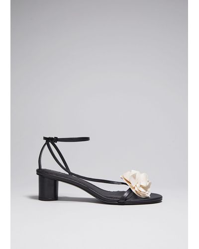 & Other Stories Heeled Leather Sandals - White