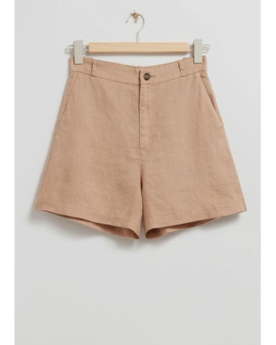 & Other Stories Linen Shorts - Natural