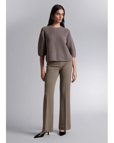 & Other Stories Flared Trousers - Brown