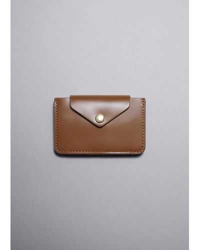& Other Stories Leather Card Holder - Grey