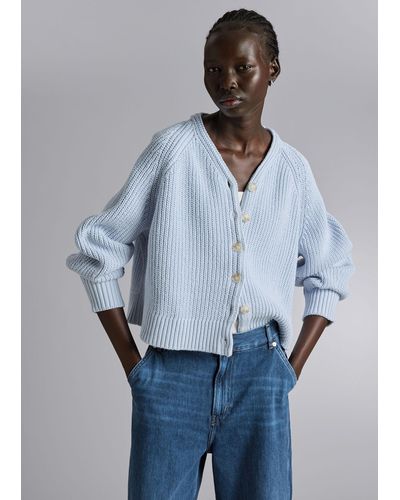 & Other Stories Relaxed Knit Cardigan - Blue
