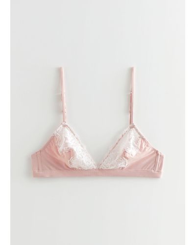 & Other Stories Lace-trimmed Soft Bra - Pink