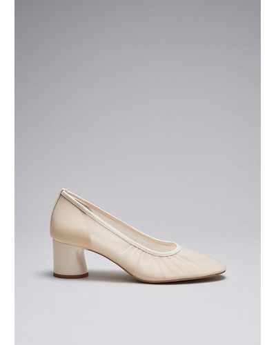 & Other Stories Soft Block-heel Court Shoes - White
