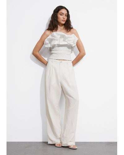 & Other Stories High-waist Trousers - White