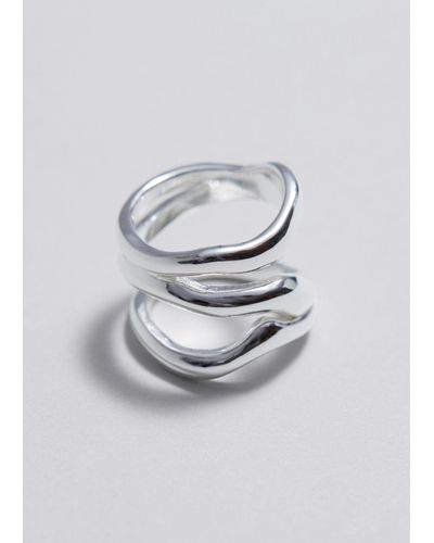 & Other Stories Triple Band Ring - Gray