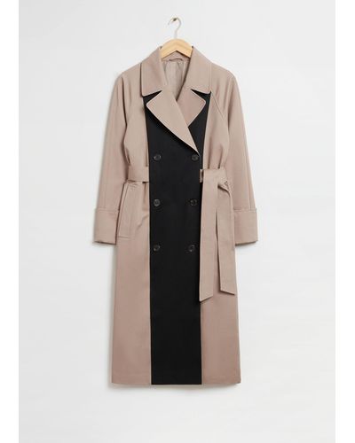 & Other Stories Relaxed Double-breasted Trench Coat - White
