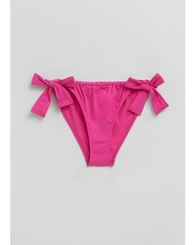 & Other Stories Bow-detail Bikini Bottoms - Red