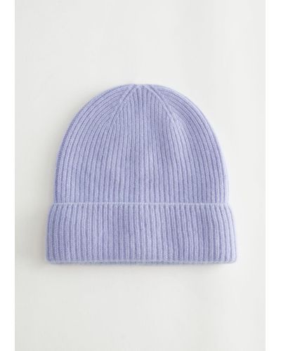 & Other Stories Ribbed Cashmere Knit Beanie - Purple