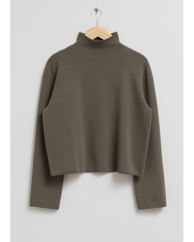 & Other Stories Boxy Turtleneck Knit Sweater - Brown