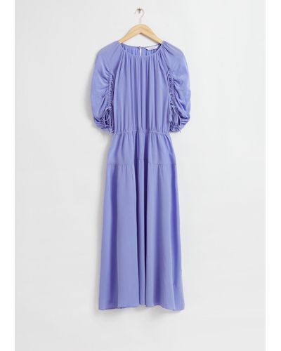 & Other Stories Silk Maxi Dress - Blue