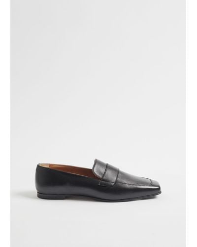 & Other Stories Classic Slim Leather Loafers - Blue