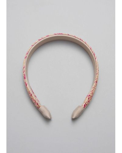 & Other Stories Braided Straw Headband - White