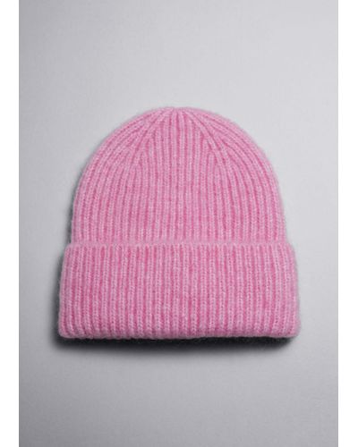 & Other Stories Wool Blend Beanie - Pink