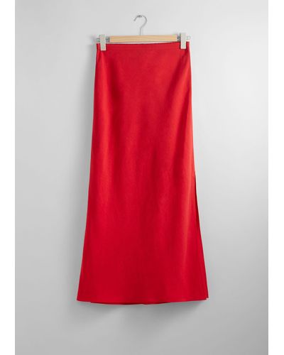& Other Stories High-waist Maxi Skirt - Red