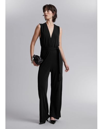 & Other Stories Sleeveless Open-back Jumpsuit - Black